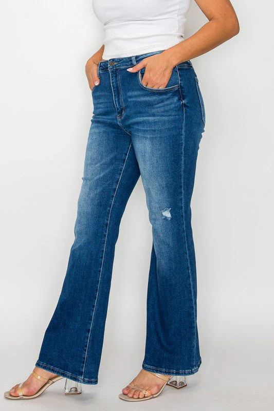bytos Full Size High Rise Bootcut Jeans with Pockets - Image 10
