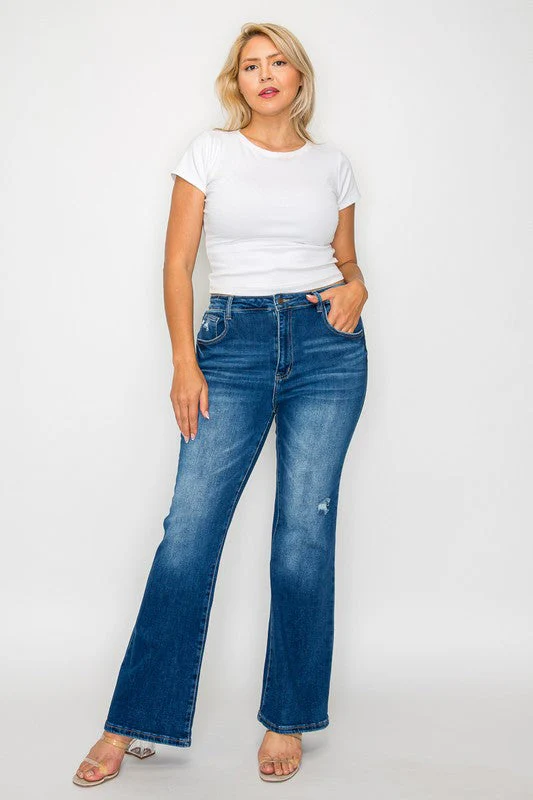 bytos Full Size High Rise Bootcut Jeans with Pockets - Image 11