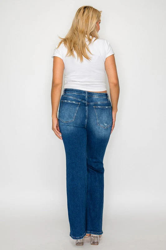 bytos Full Size High Rise Bootcut Jeans with Pockets - Image 12