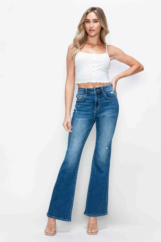 bytos Full Size High Rise Bootcut Jeans with Pockets - Image 2