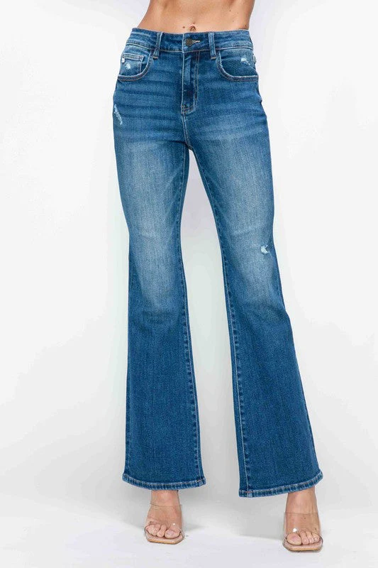bytos Full Size High Rise Bootcut Jeans with Pockets - Image 4