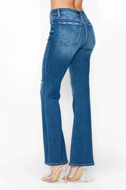 bytos Full Size High Rise Bootcut Jeans with Pockets - Image 6