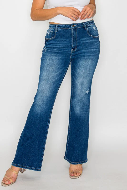 bytos Full Size High Rise Bootcut Jeans with Pockets - Image 8
