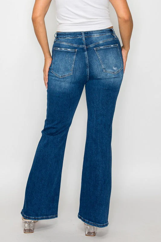 bytos Full Size High Rise Bootcut Jeans with Pockets - Image 9
