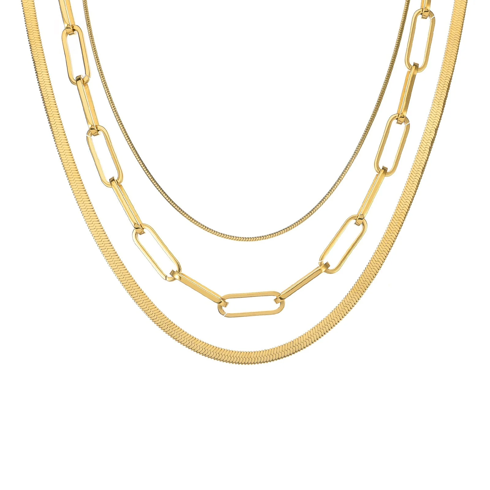 C001G B.Tiff Gold Octagonal Herringbone Chain Necklace by B.Tiff New York - Image 5