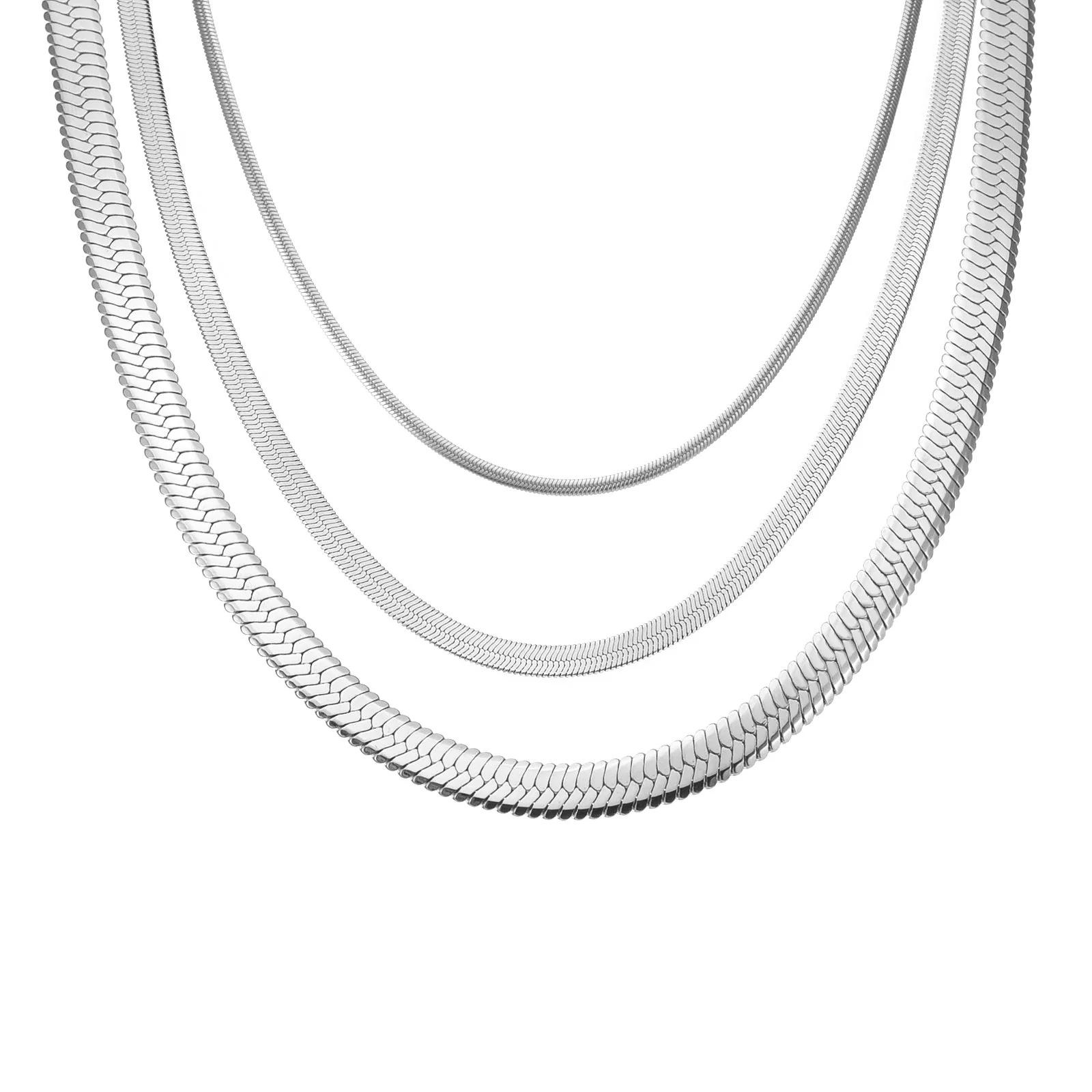 C006W B.Tiff 6mm Herringbone Chain Necklace by B.Tiff New York - Image 4