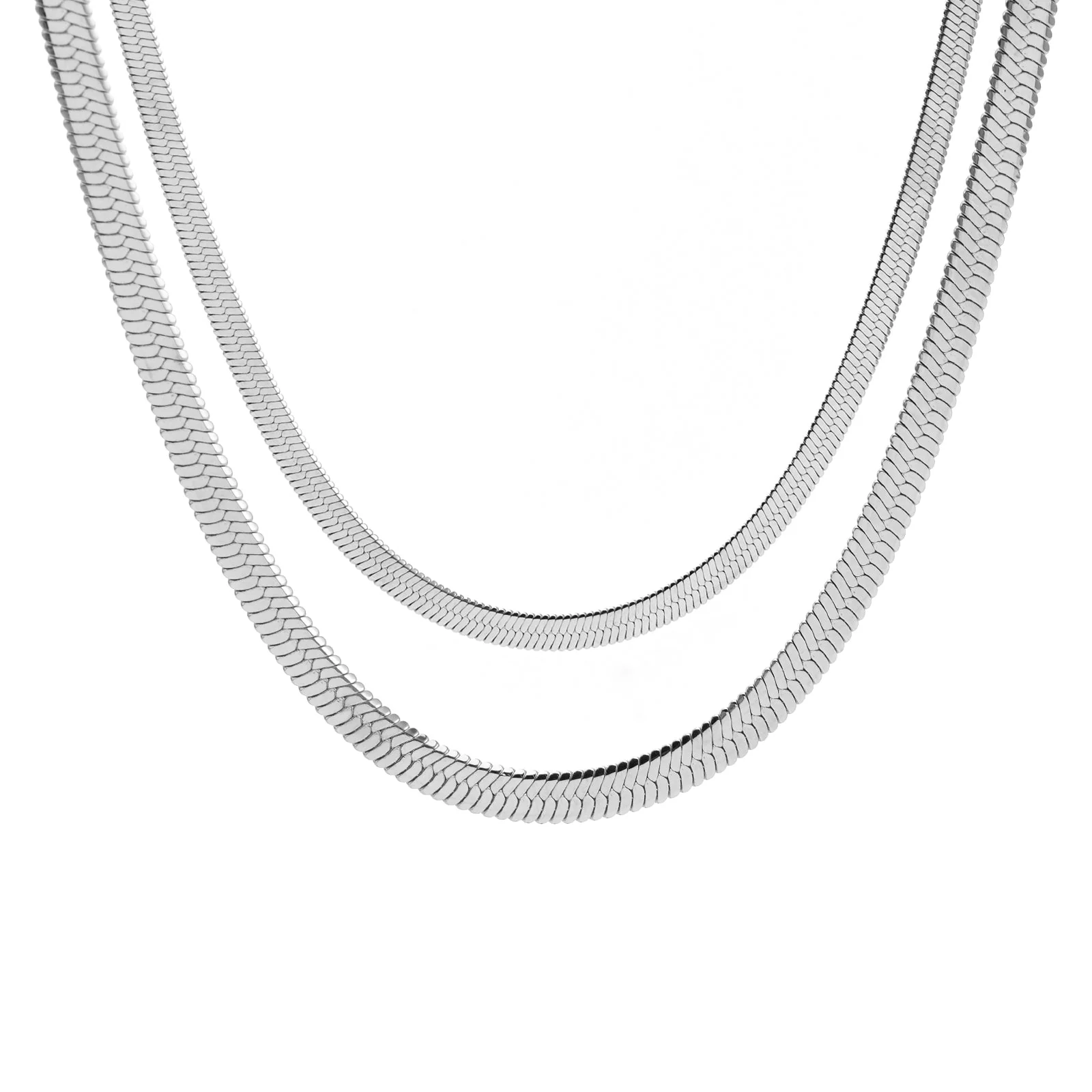 C006W B.Tiff 6mm Herringbone Chain Necklace by B.Tiff New York - Image 5