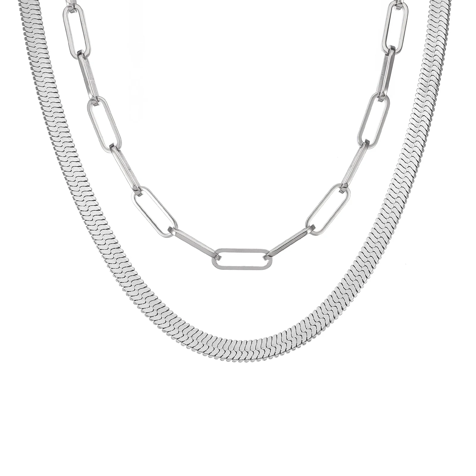 C006W B.Tiff 6mm Herringbone Chain Necklace by B.Tiff New York - Image 6