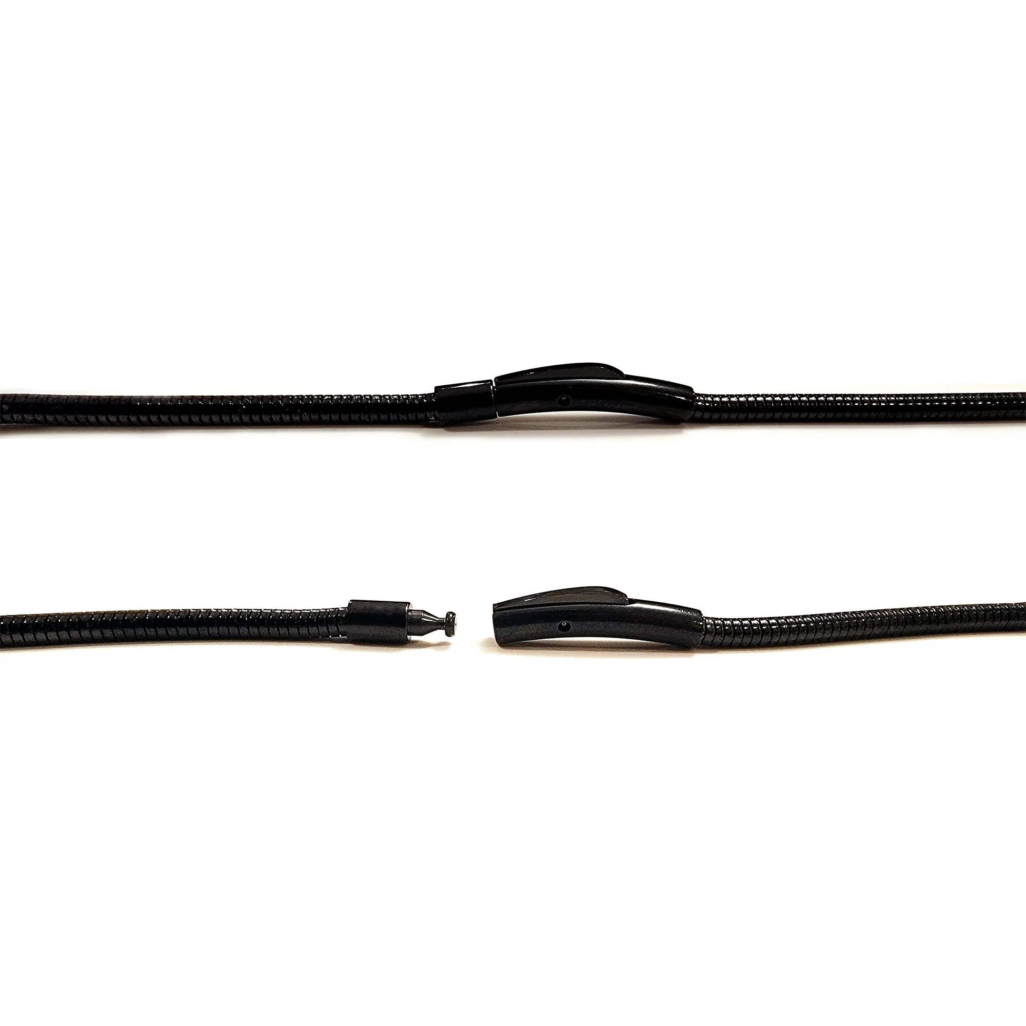 C062B B.Tiff Press Lock Thick Black Steel Coil Chain Necklace by B.Tiff New York - Image 2