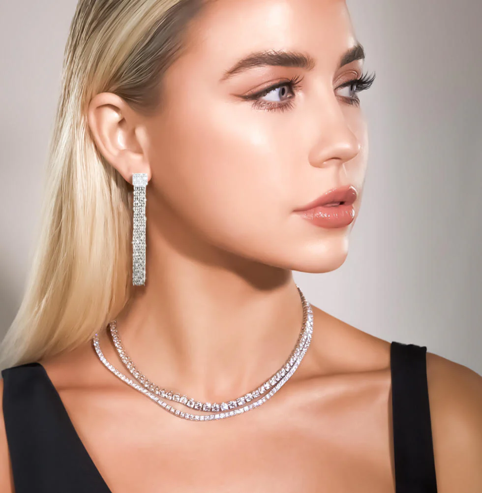 C103W B.Tiff 3mm Tennis Necklace by B.Tiff New York - Image 4