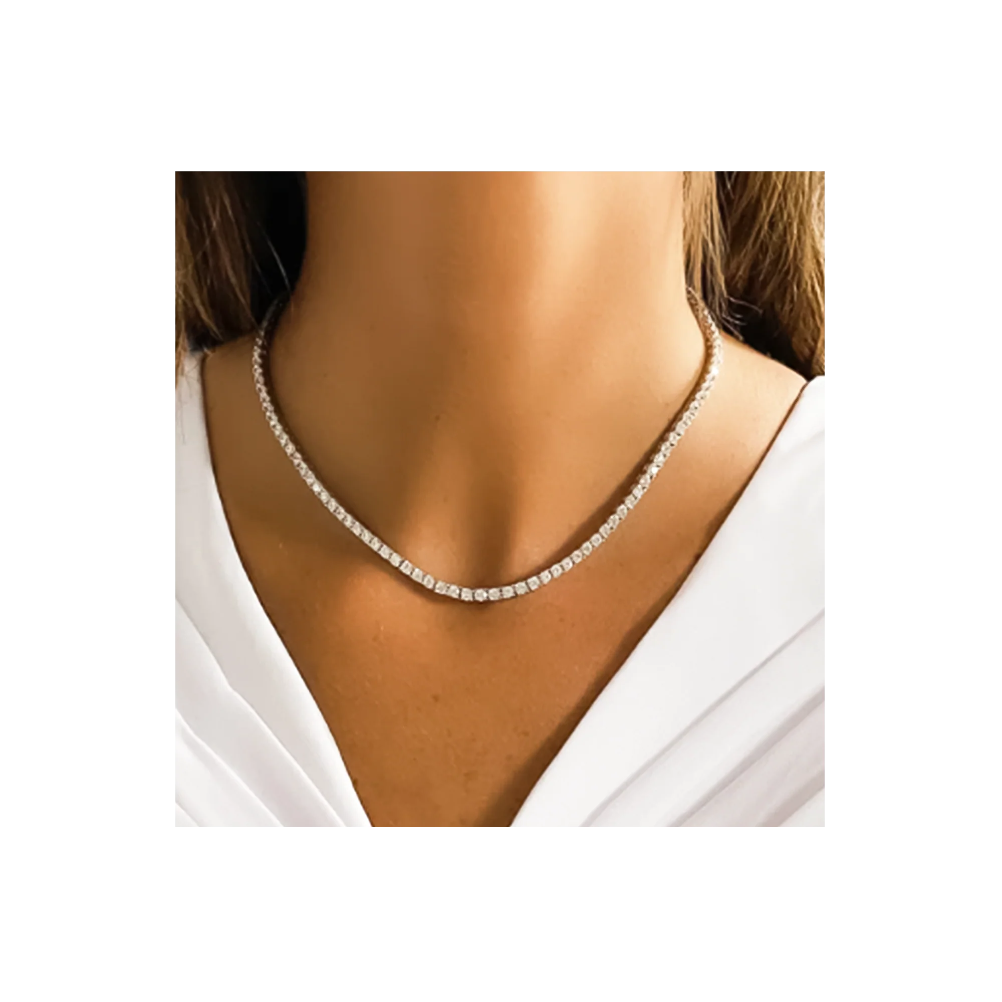 C103W B.Tiff 3mm Tennis Necklace by B.Tiff New York - Image 5