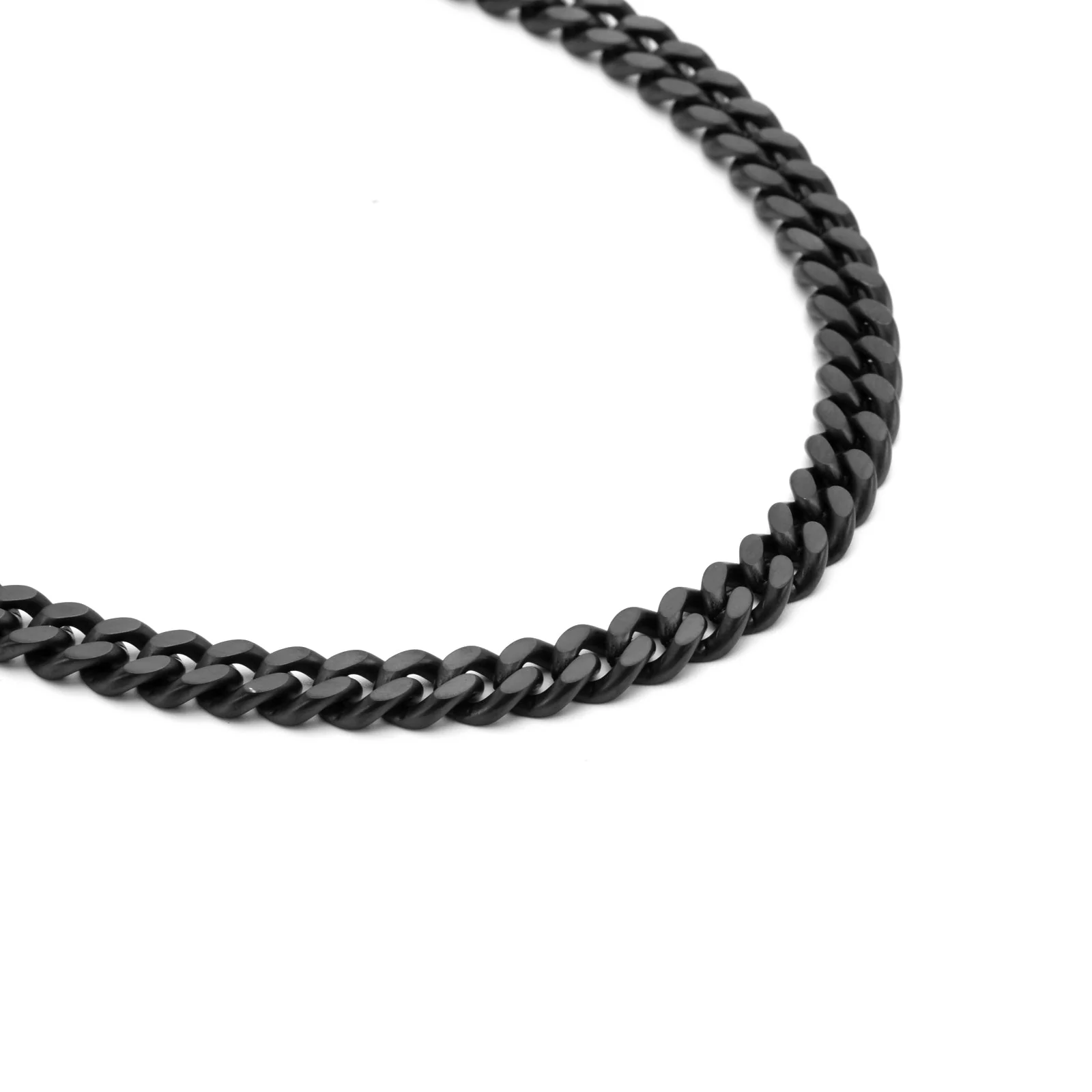 C138B B.Tiff 8mm Black Flat Cuban Link Necklace by B.Tiff New York - Image 2