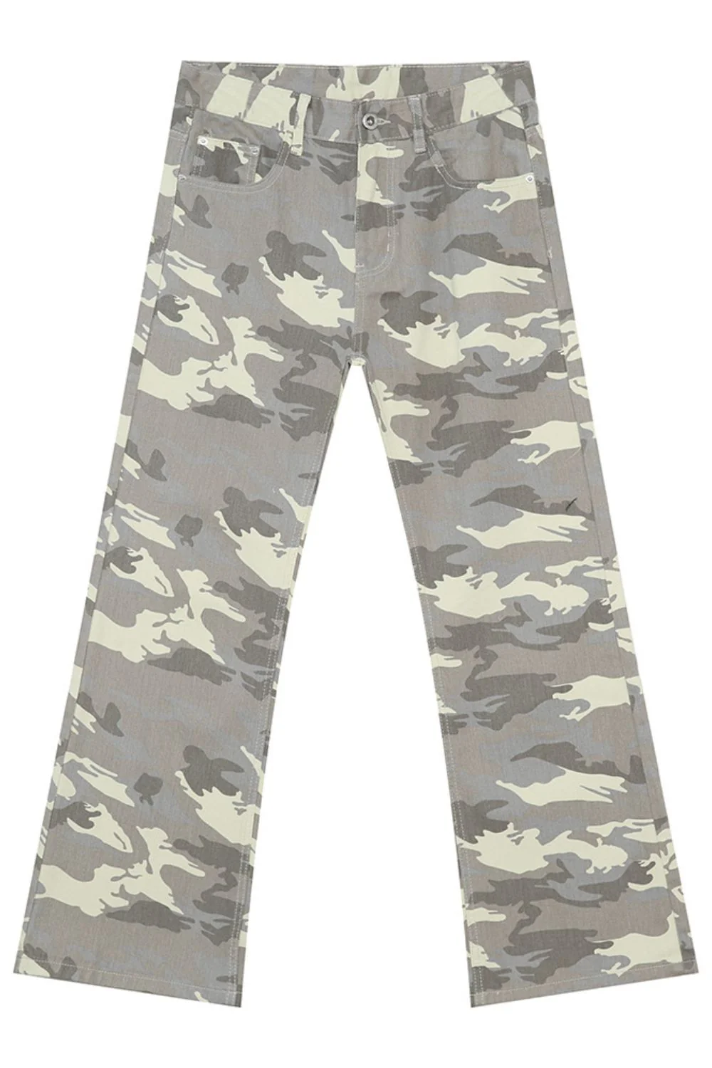 Camouflage Bootcut Jeans with Pockets - Image 6