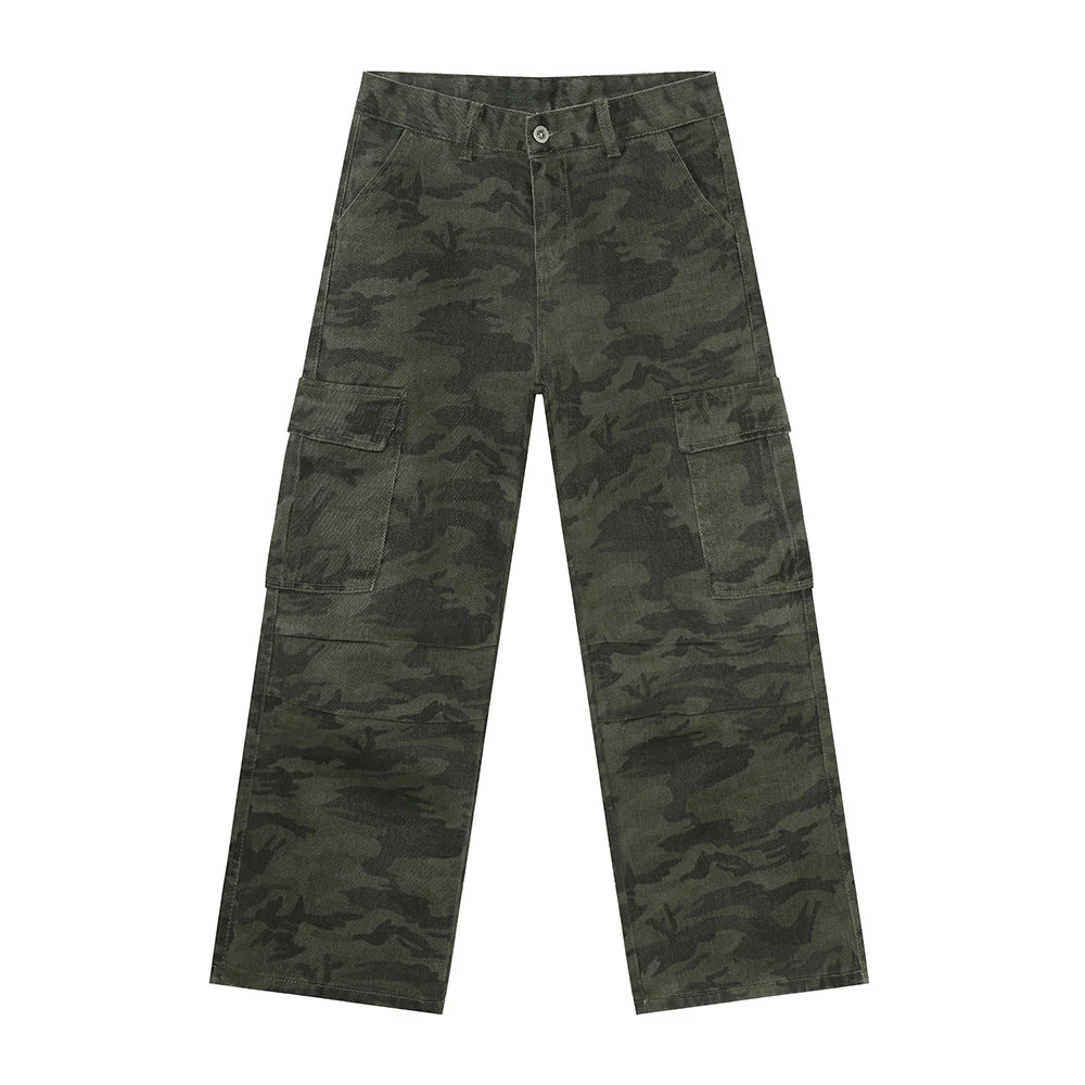 Camouflage Cargo Jeans with Pockets - Image 6