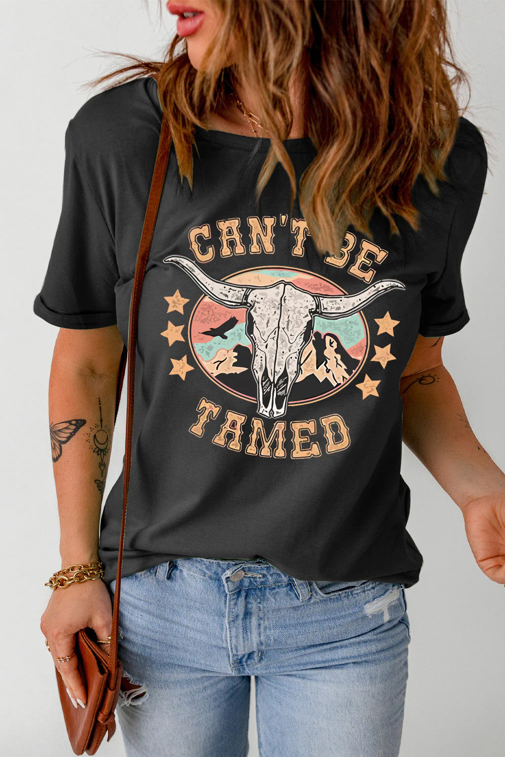 CAN'T BE TAMED Graphic Short Sleeve Tee - Image 2
