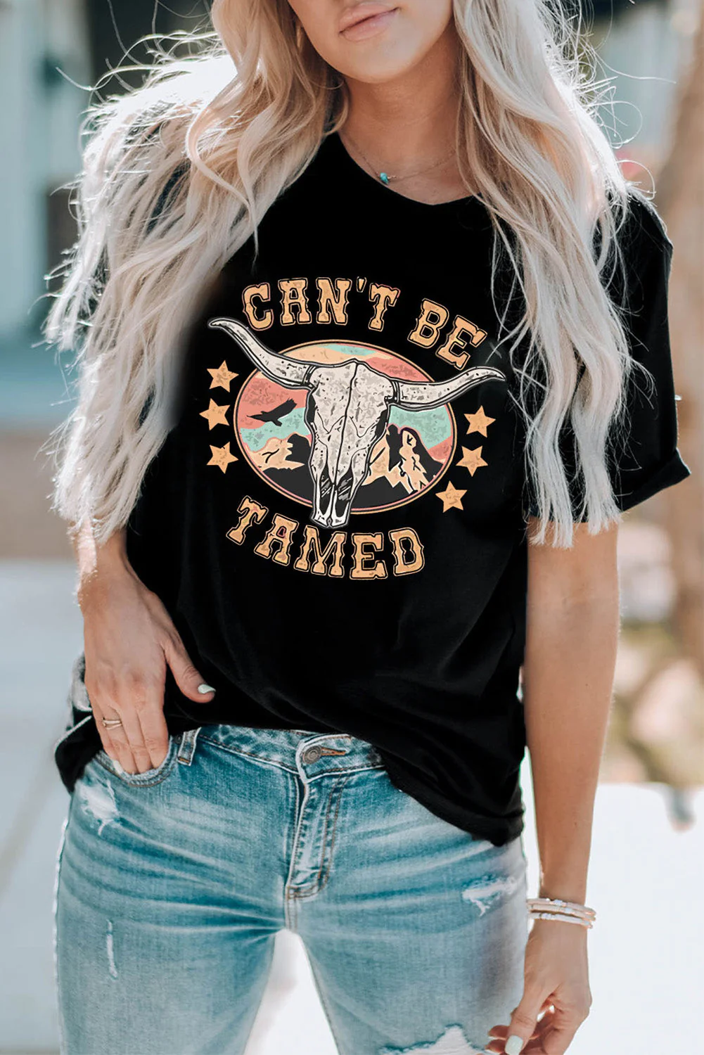 CAN'T BE TAMED Graphic Short Sleeve Tee - Image 3