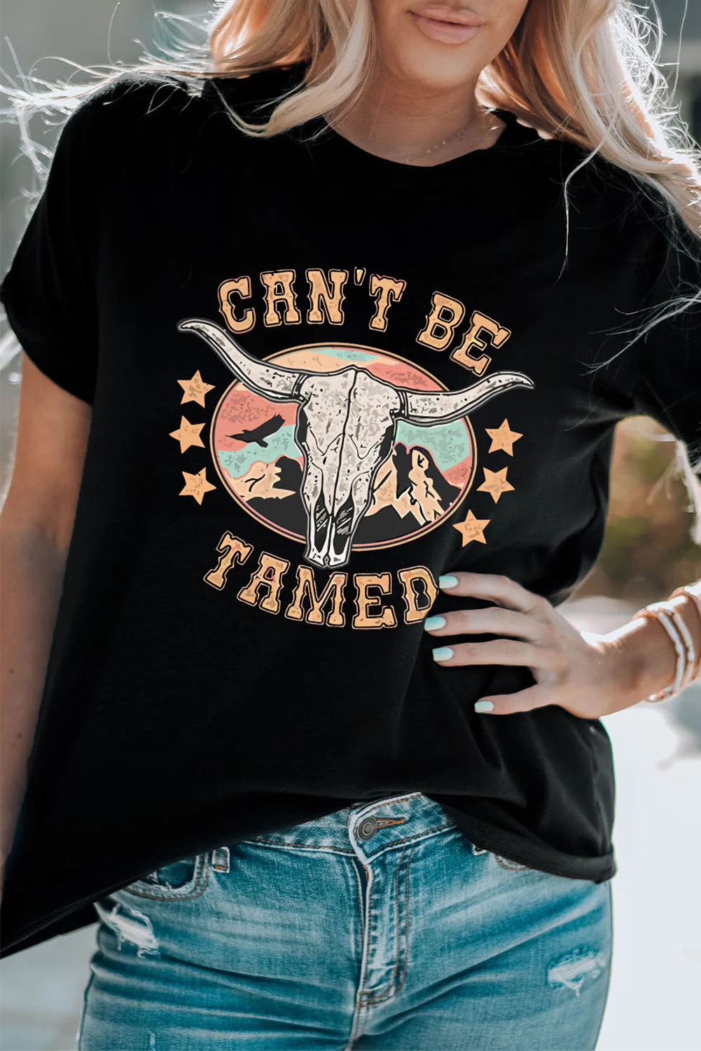 CAN'T BE TAMED Graphic Short Sleeve Tee - Image 4