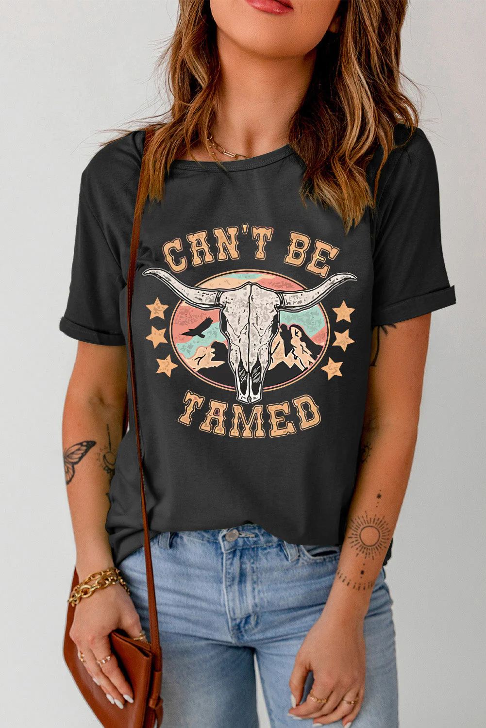 CAN'T BE TAMED Graphic Short Sleeve Tee - Image 5
