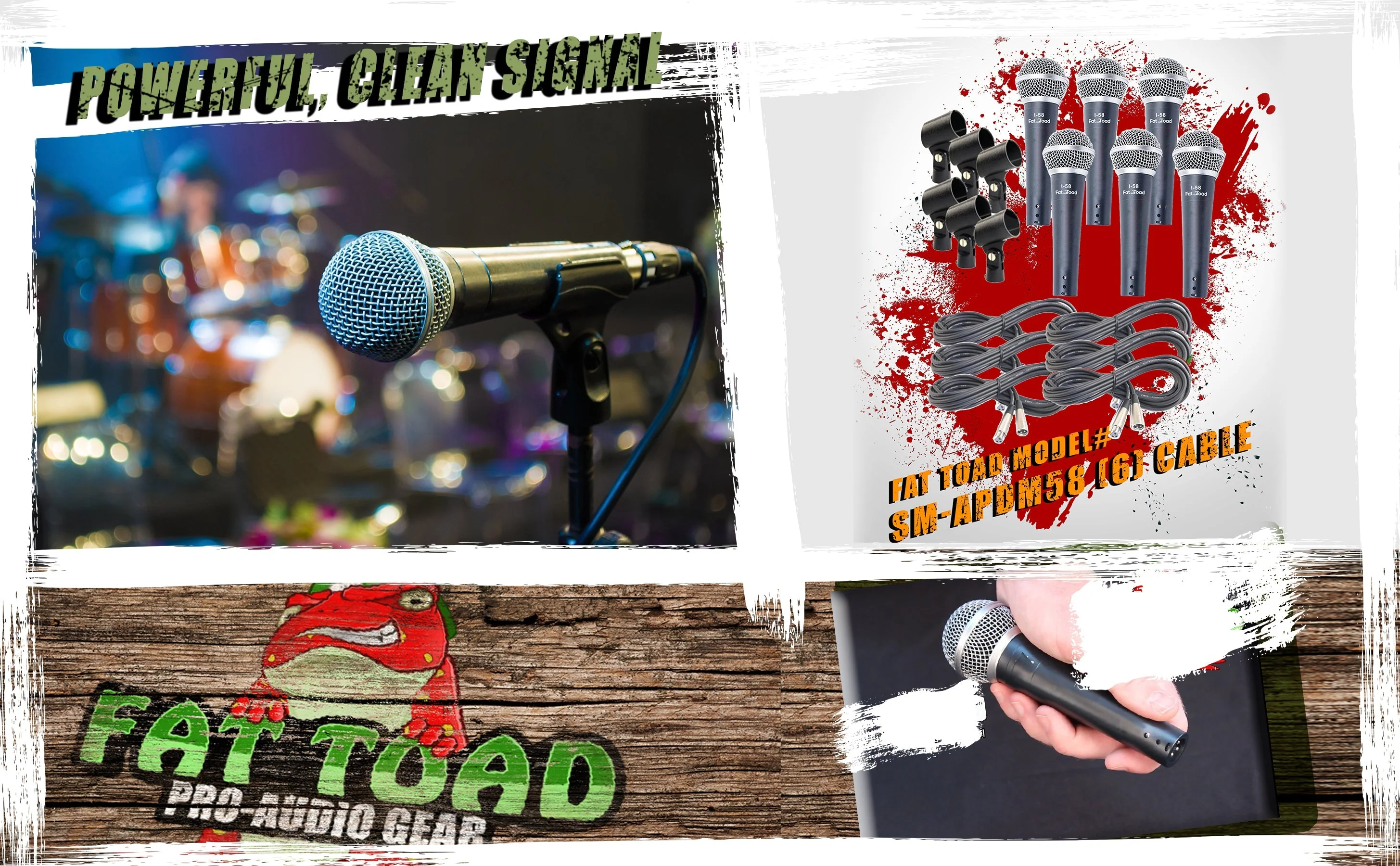 Cardioid Vocal Microphones with XLR Mic Cables & Clips (6 Pack) by FAT TOAD - Dynamic Handheld by GeekStands.com - Image 7