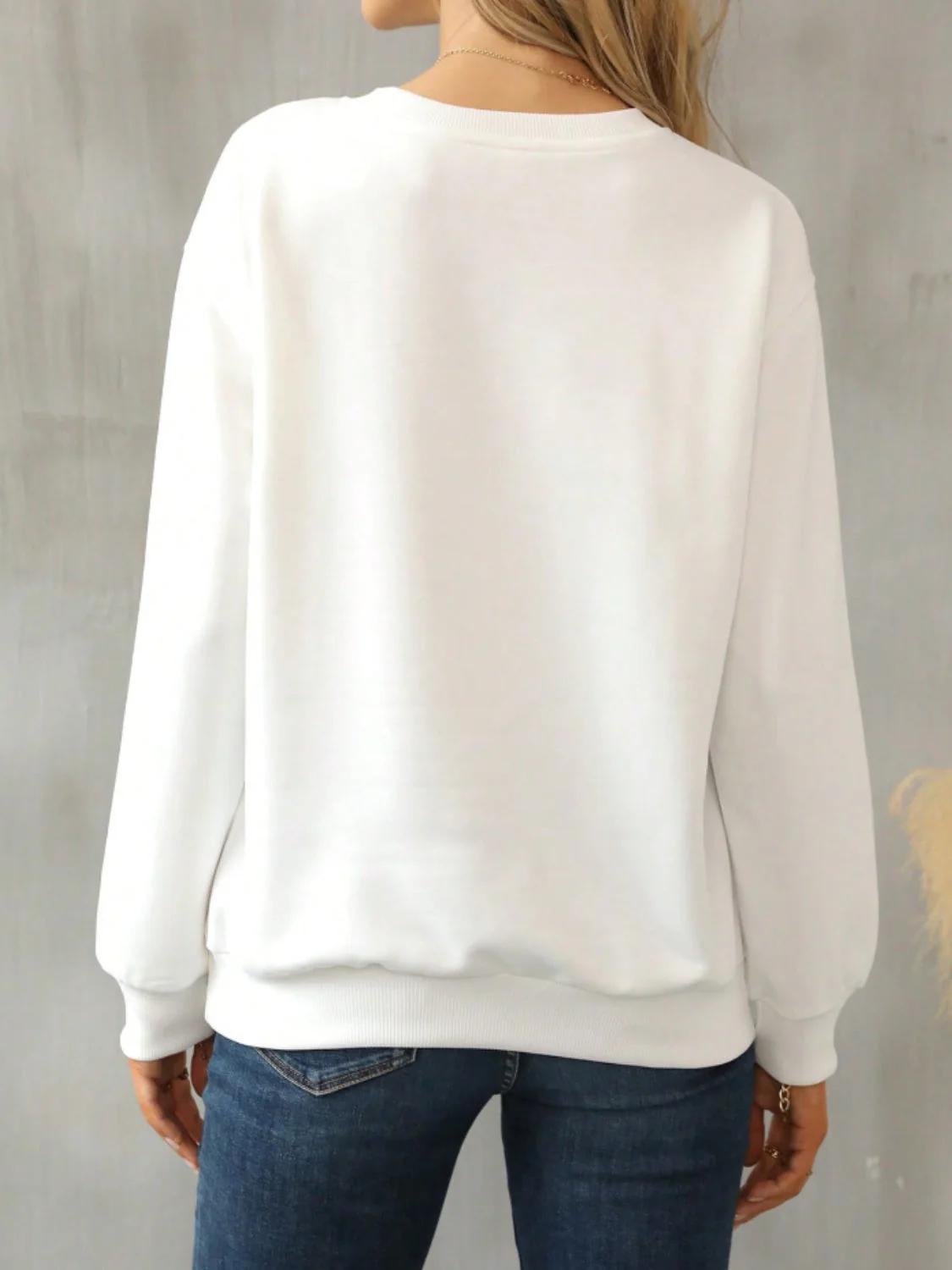Cat Round Neck Long Sleeve Sweatshirt - Image 2