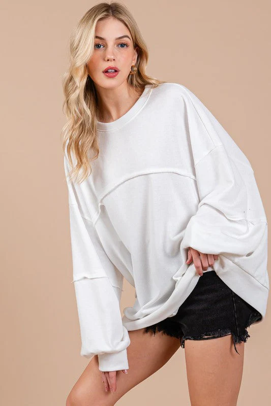 Ces Femme Exposed Seam Long Sleeve Sweatshirt - Image 2