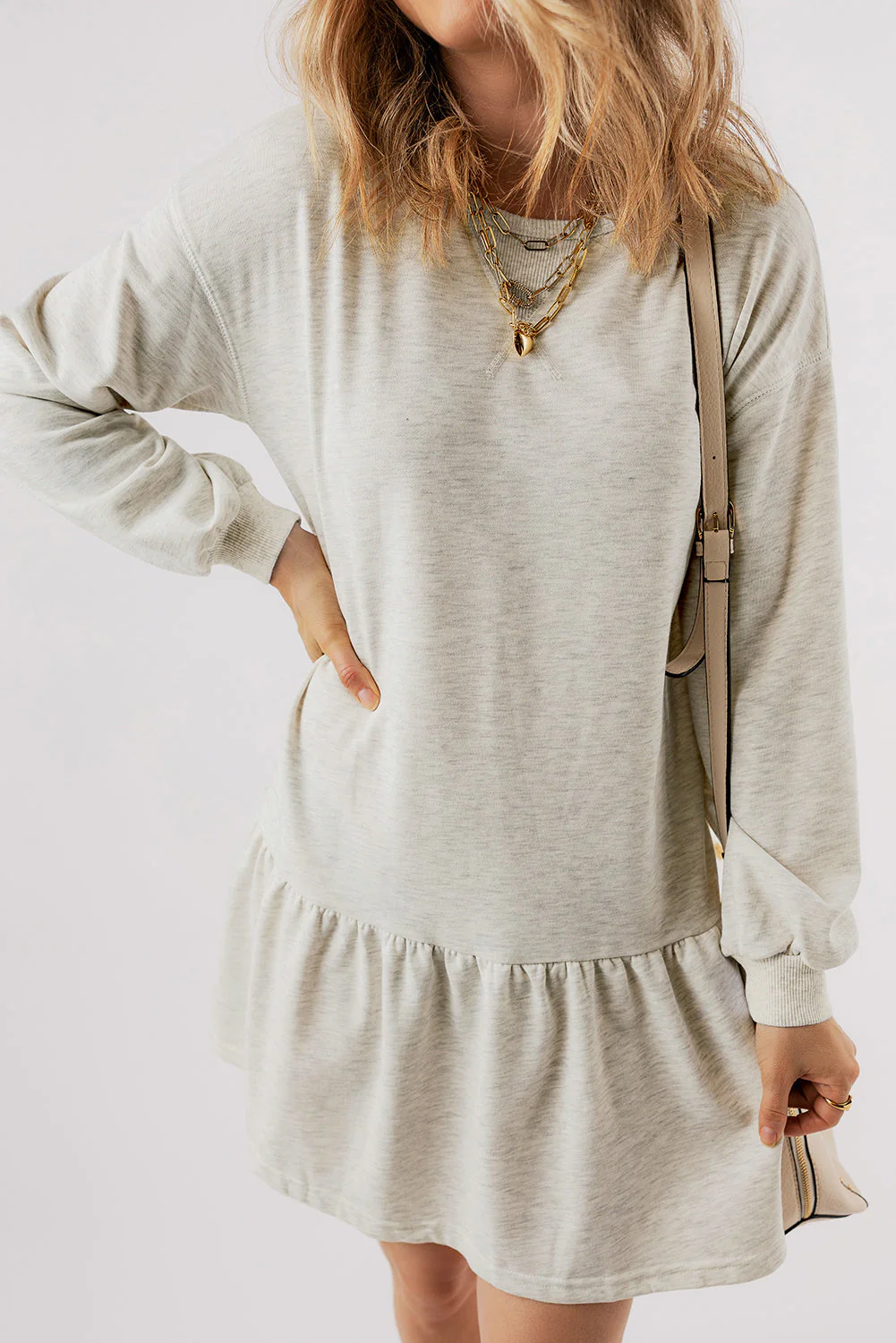 Charlee Puff Sleeve Ruffle Hem Mini Dress by Threaded Pear - Image 3