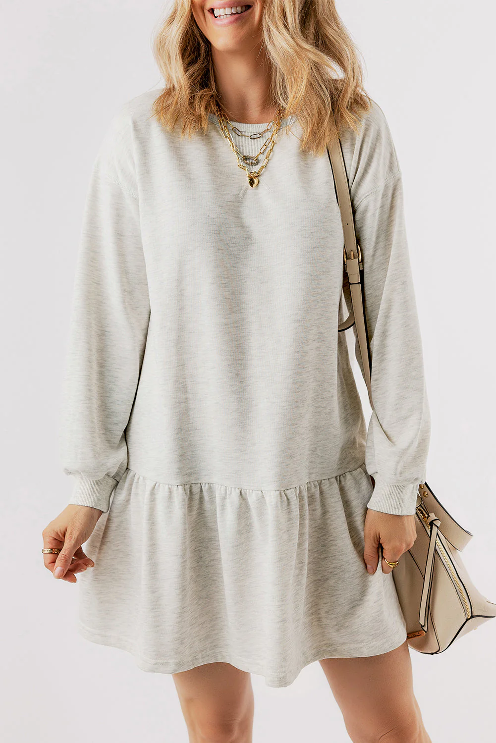 Charlee Puff Sleeve Ruffle Hem Mini Dress by Threaded Pear - Image 4