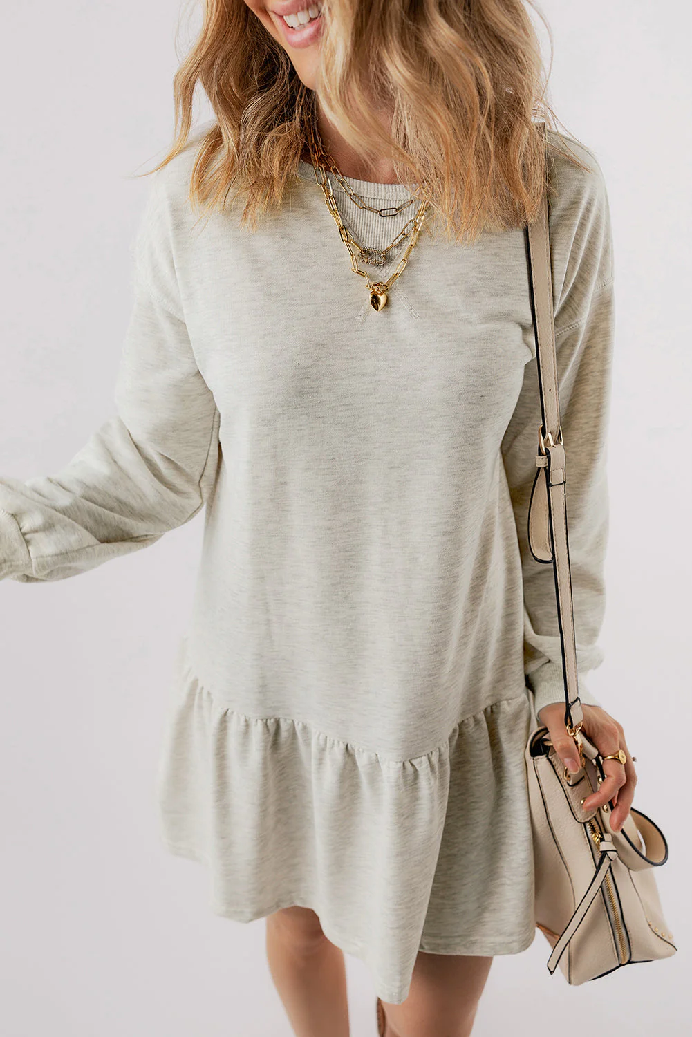 Charlee Puff Sleeve Ruffle Hem Mini Dress by Threaded Pear - Image 5