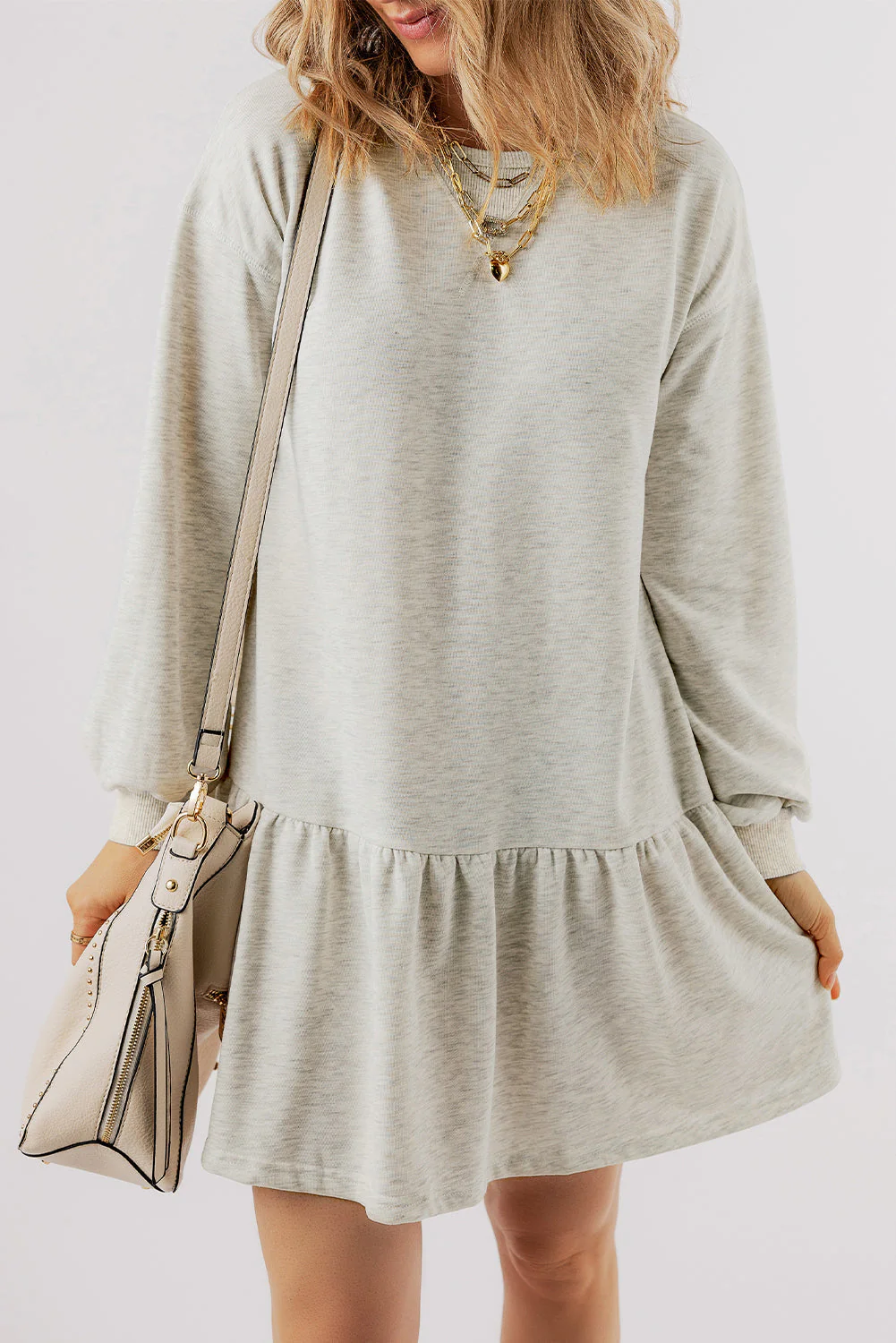 Charlee Puff Sleeve Ruffle Hem Mini Dress by Threaded Pear - Image 6