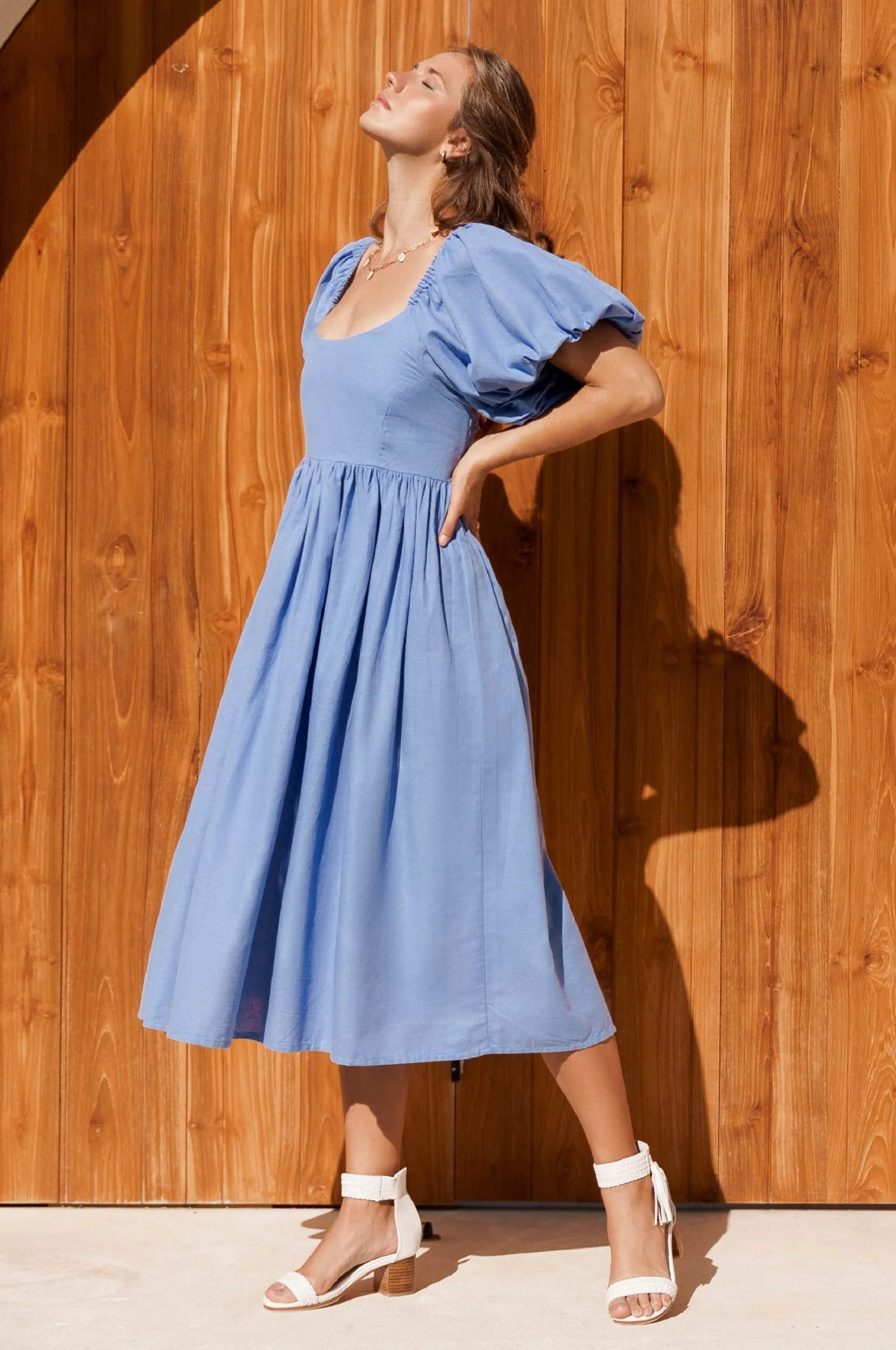 Cherie Puff Sleeve Midi Dress by ELF - Image 24
