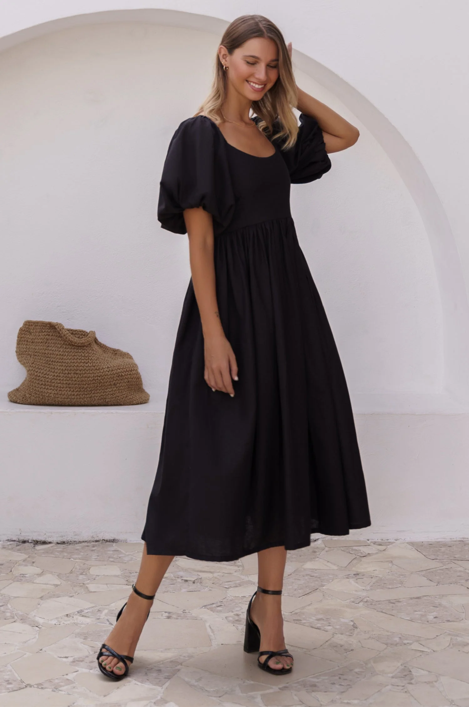 Cherie Puff Sleeve Midi Dress by ELF - Image 30