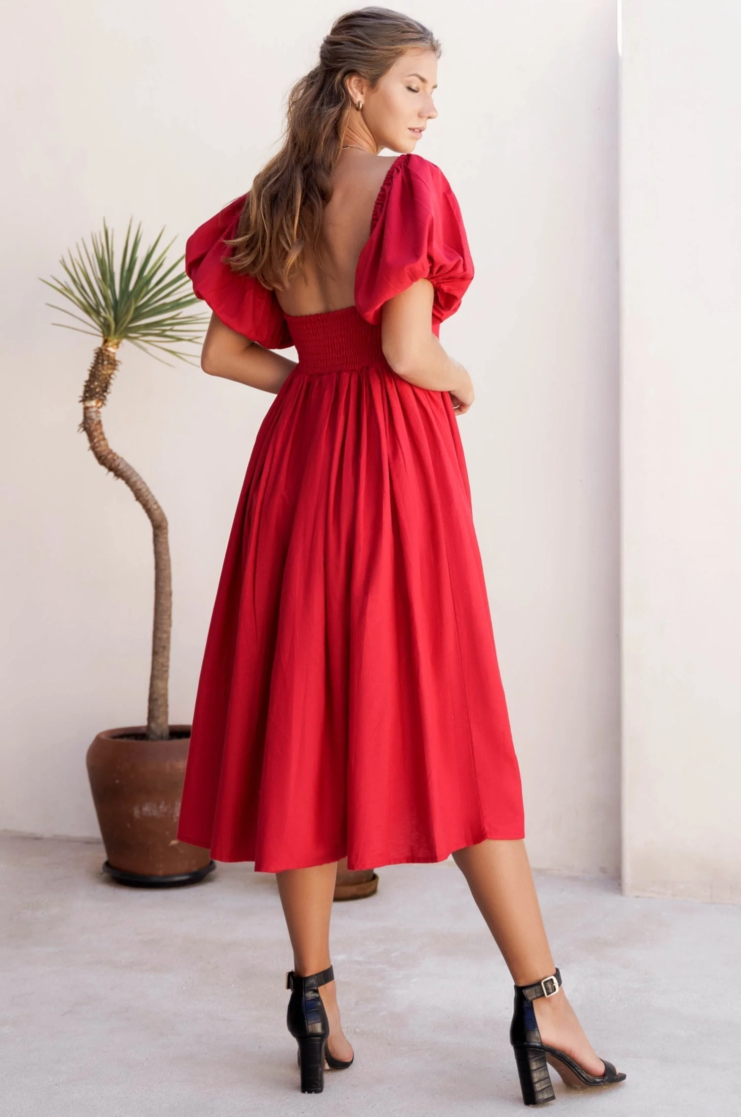 Cherie Puff Sleeve Midi Dress by ELF - Image 36