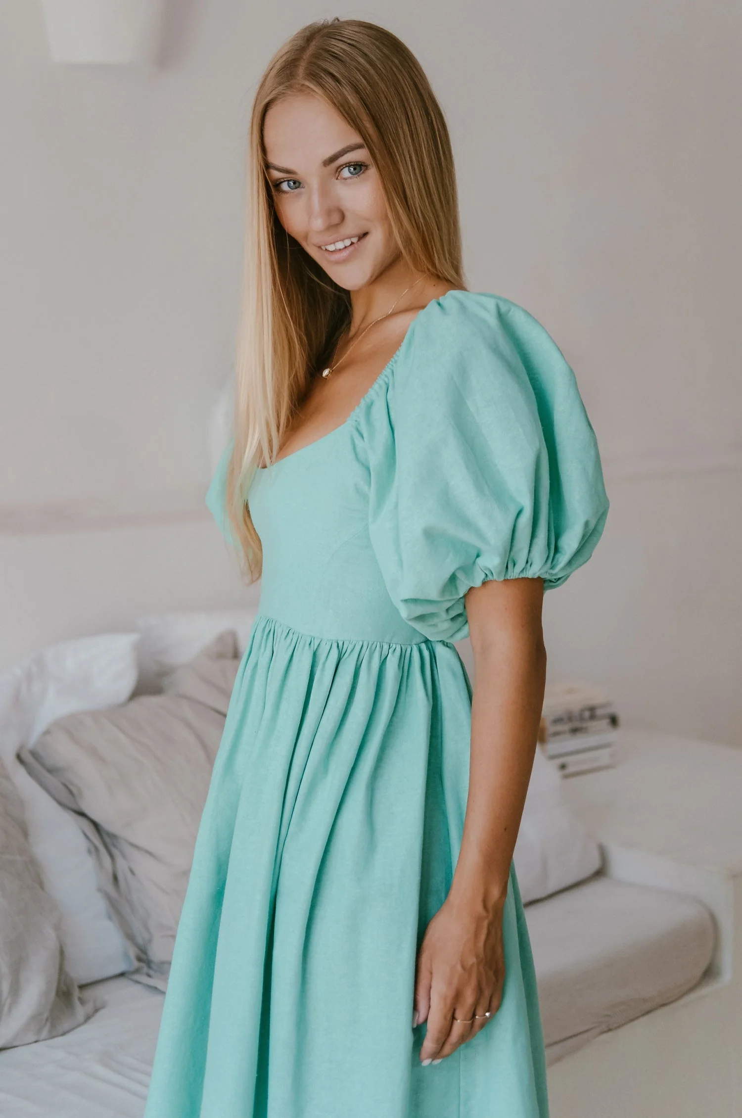 Cherie Puff Sleeve Midi Dress by ELF - Image 57