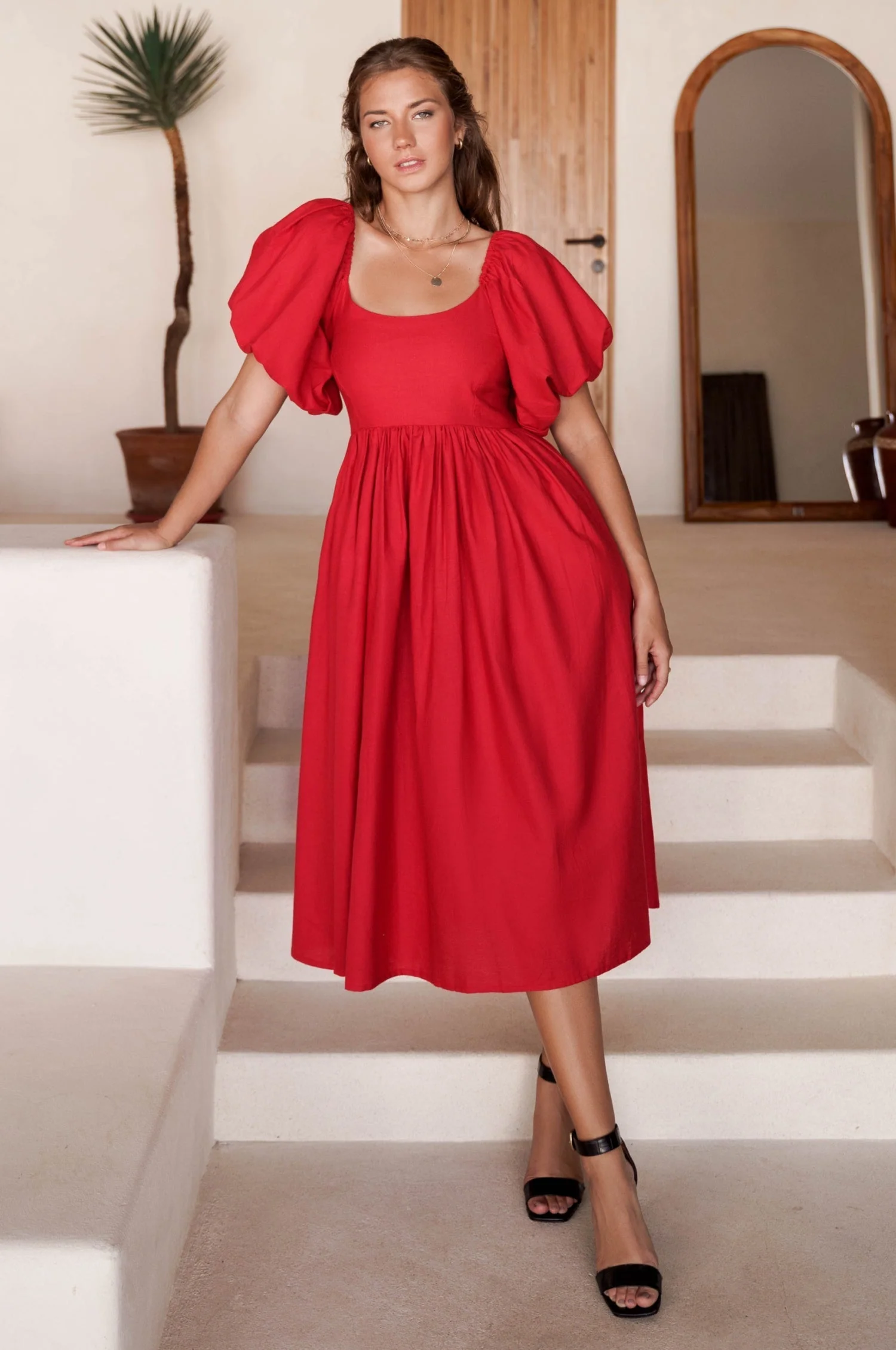 Cherie Puff Sleeve Midi Dress by ELF - Image 13