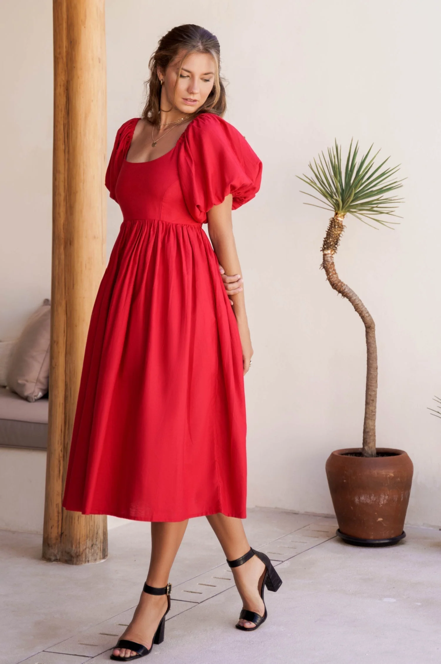 Cherie Puff Sleeve Midi Dress by ELF - Image 17