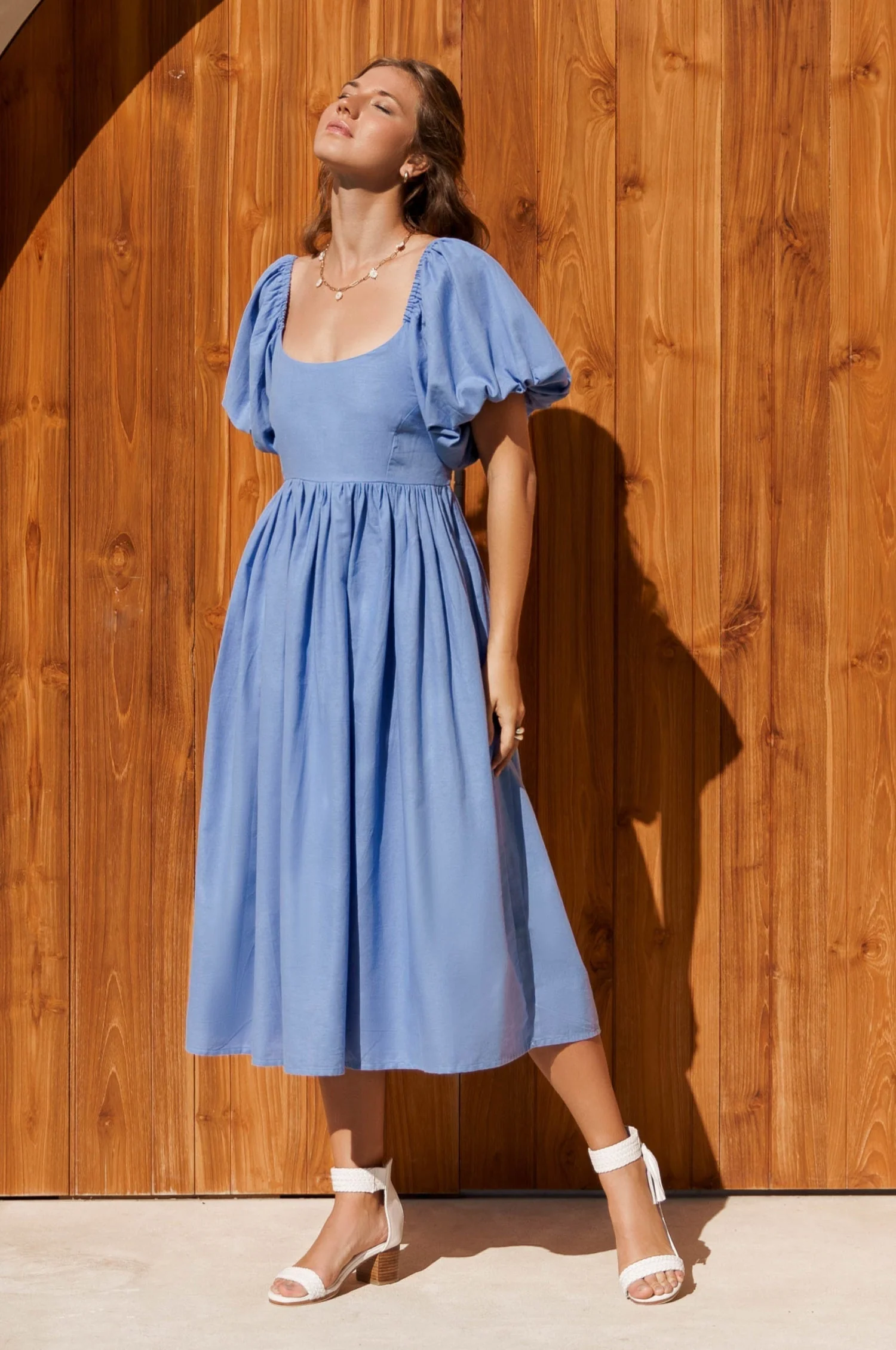 Cherie Puff Sleeve Midi Dress by ELF - Image 36