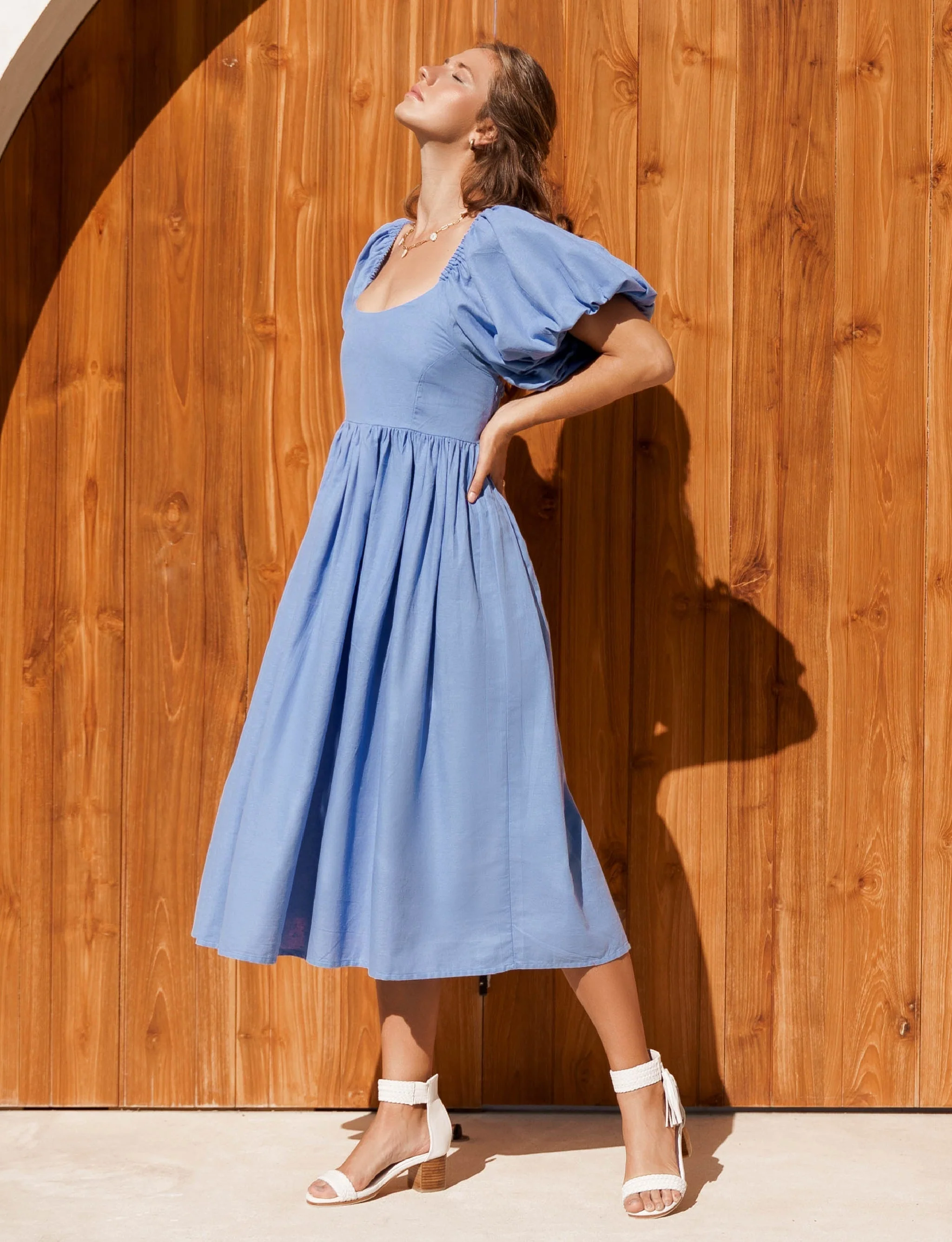 Cherie Puff Sleeve Midi Dress by ELF - Image 38