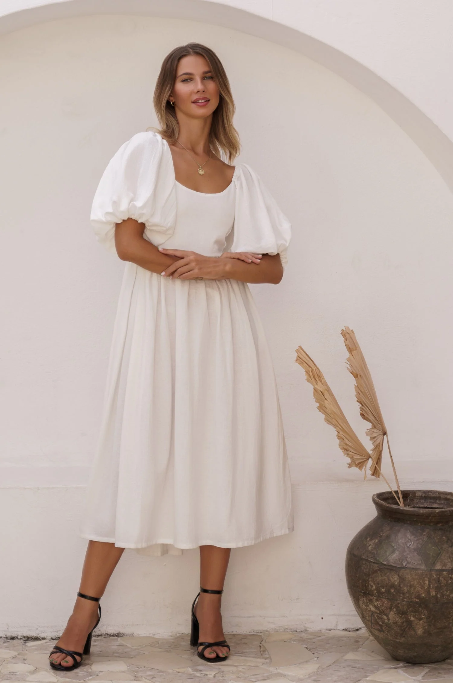 Cherie Puff Sleeve Midi Dress by ELF - Image 39