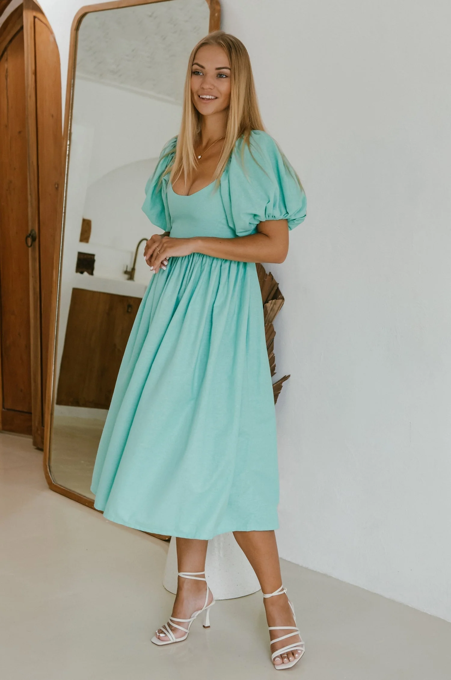Cherie Puff Sleeve Midi Dress by ELF - Image 4