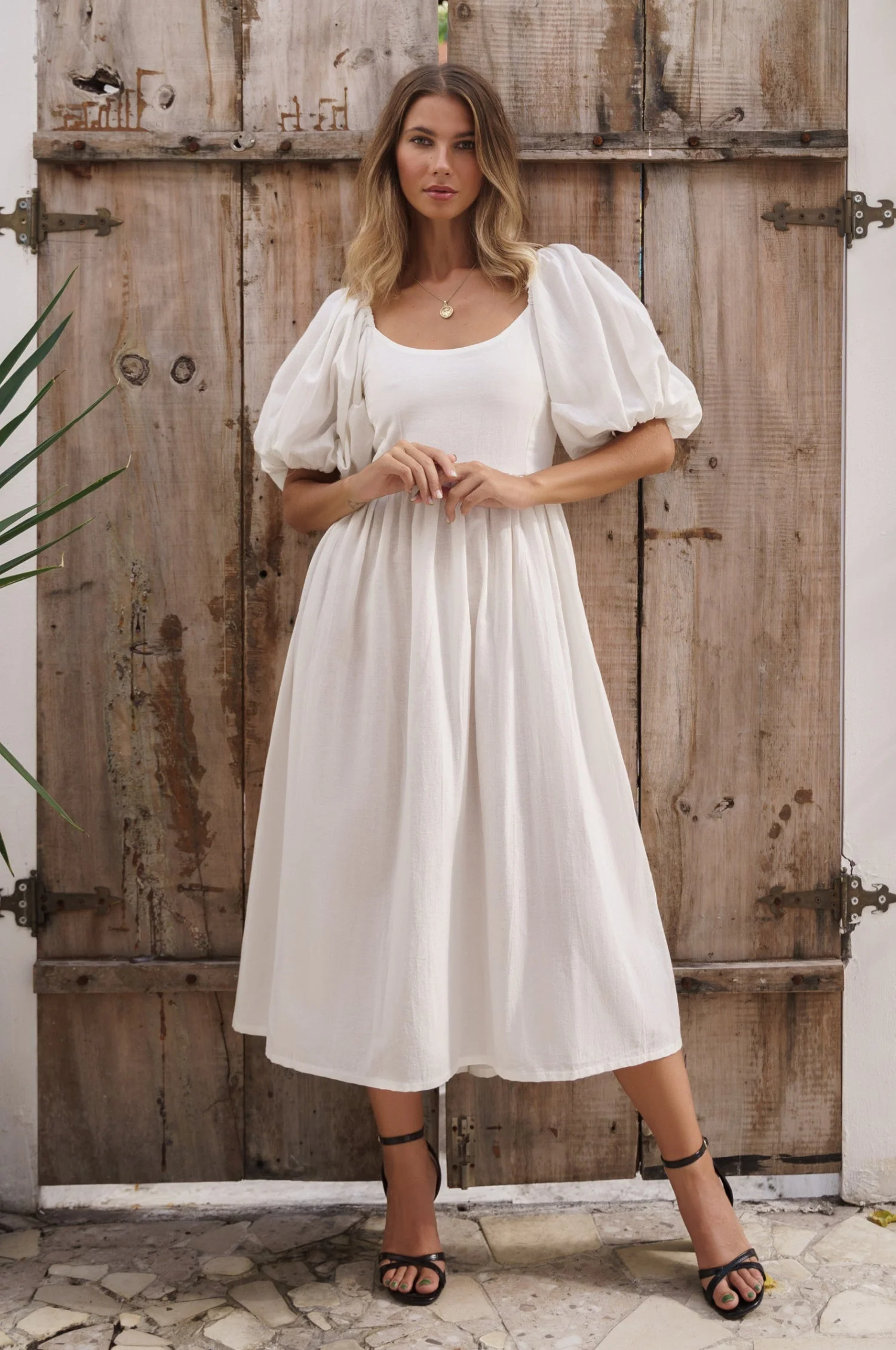 Cherie Puff Sleeve Midi Dress by ELF - Image 42