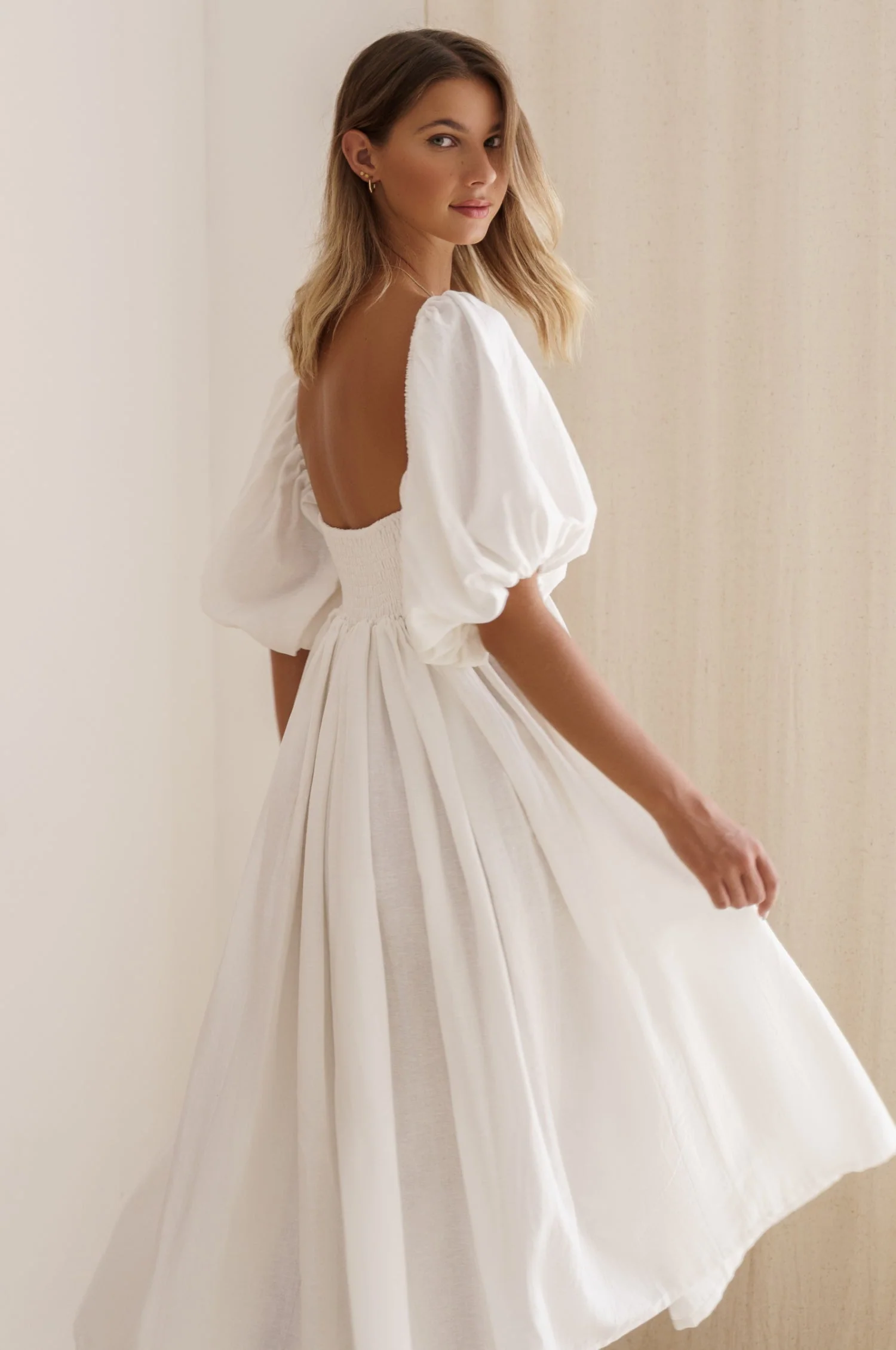 Cherie Puff Sleeve Midi Dress by ELF - Image 46