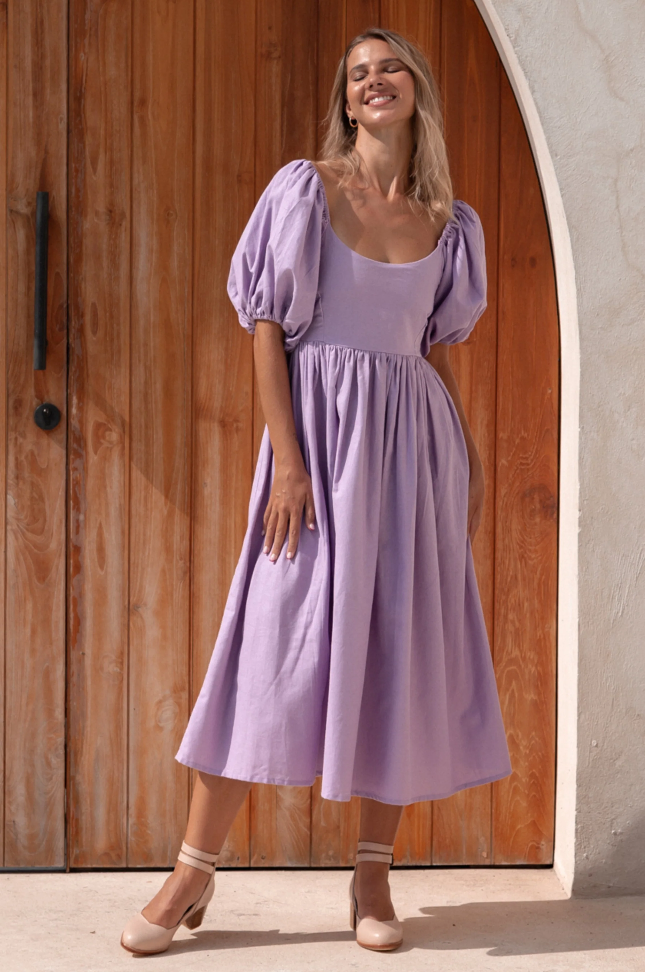 Cherie Puff Sleeve Midi Dress by ELF - Image 57