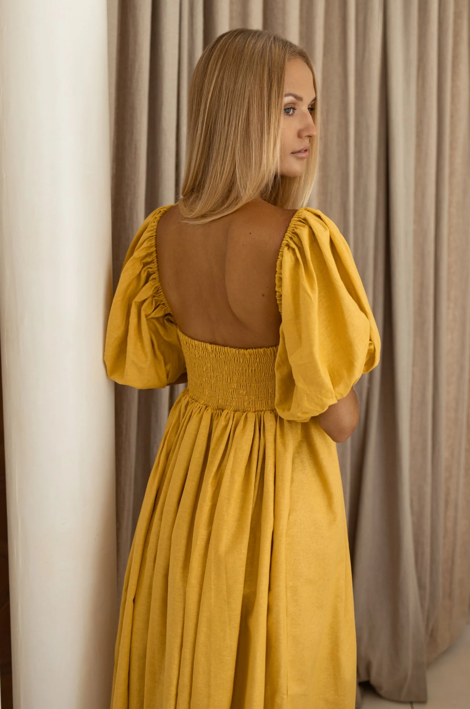 Cherie Puff Sleeve Midi Dress by ELF - Image 66