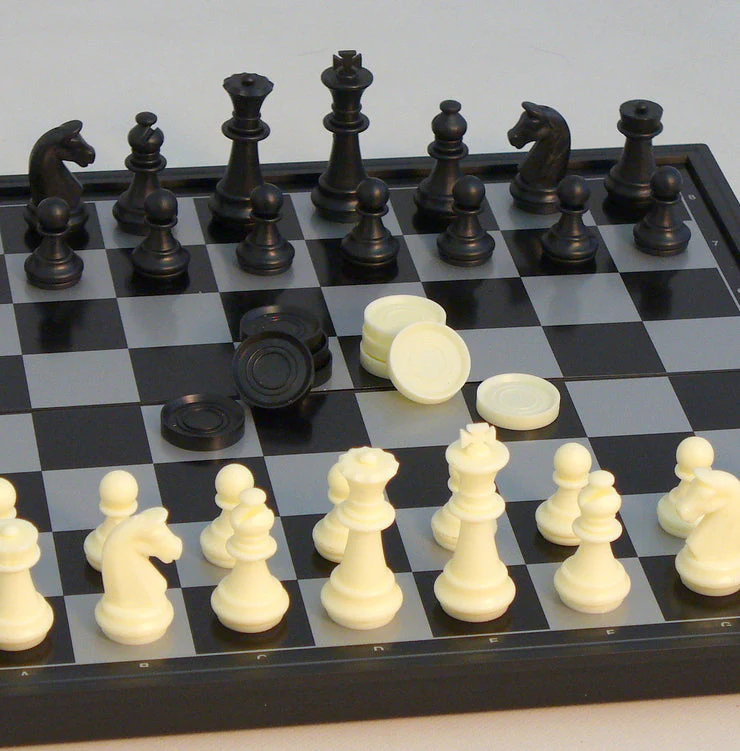 Chess - 14" Magnetic Chess with Checker Set - Image 2