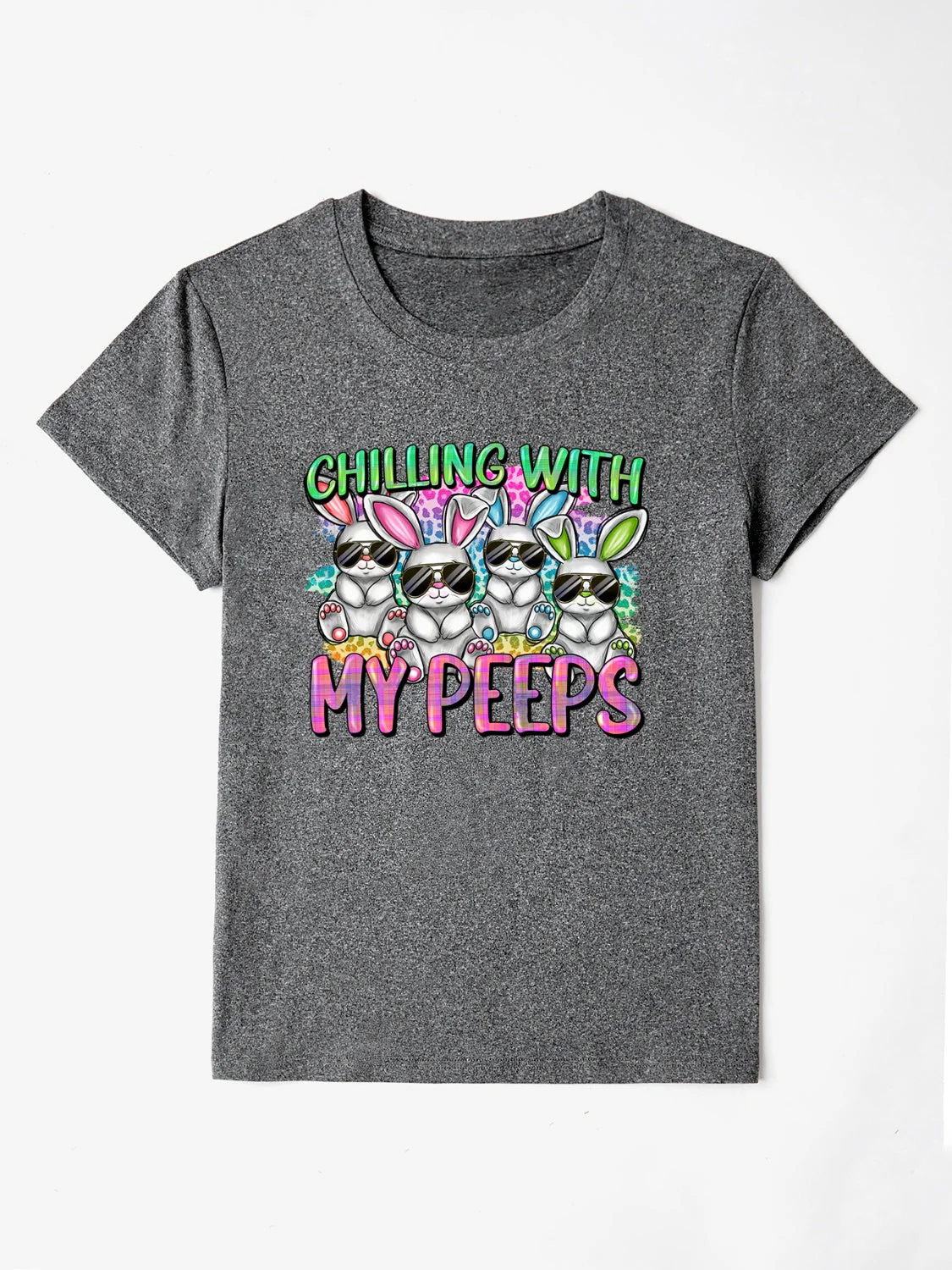 CHILLING WITH MY PEEPS Round Neck T-Shirt - Image 19
