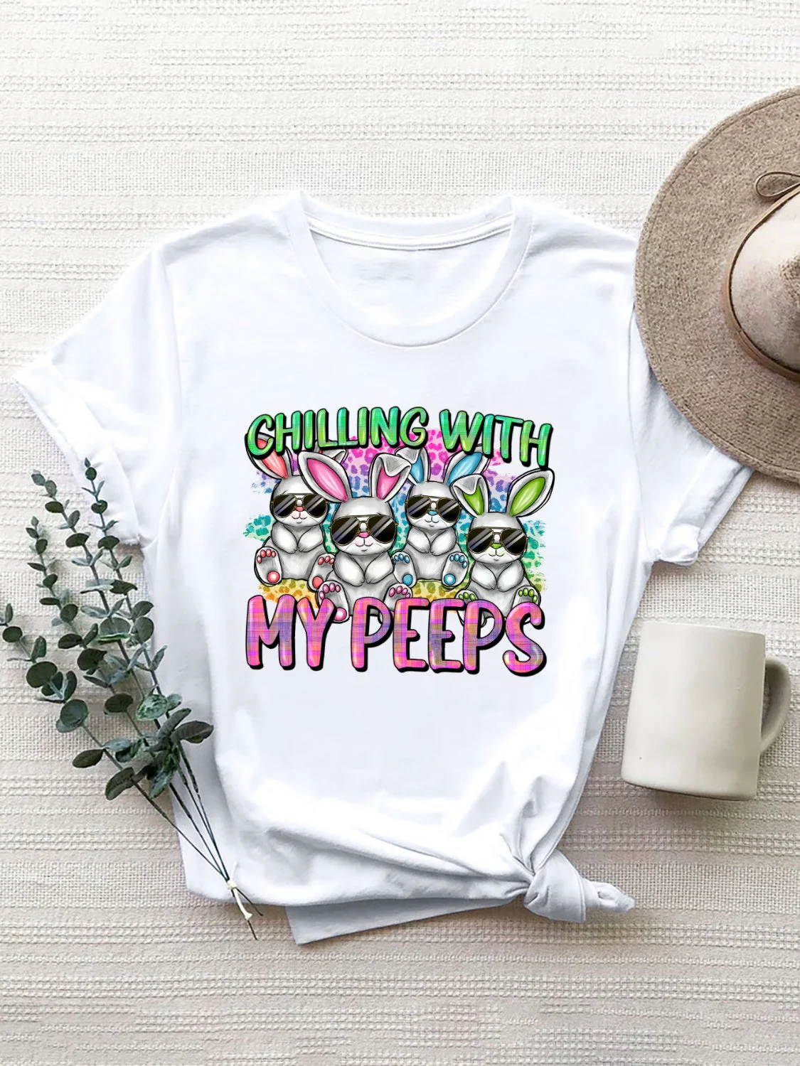 CHILLING WITH MY PEEPS Round Neck T-Shirt - Image 7