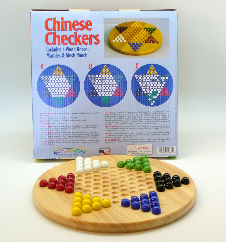Chinese Checkers - Wood Round Board Game - Image 3