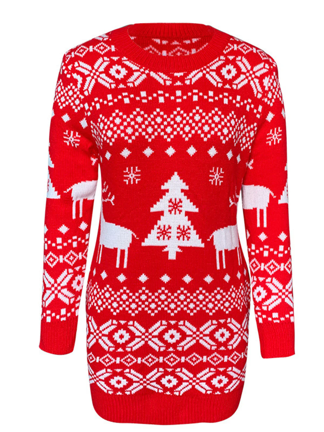 Christmas Element Round Neck Mini Sweater Dress - Image 3