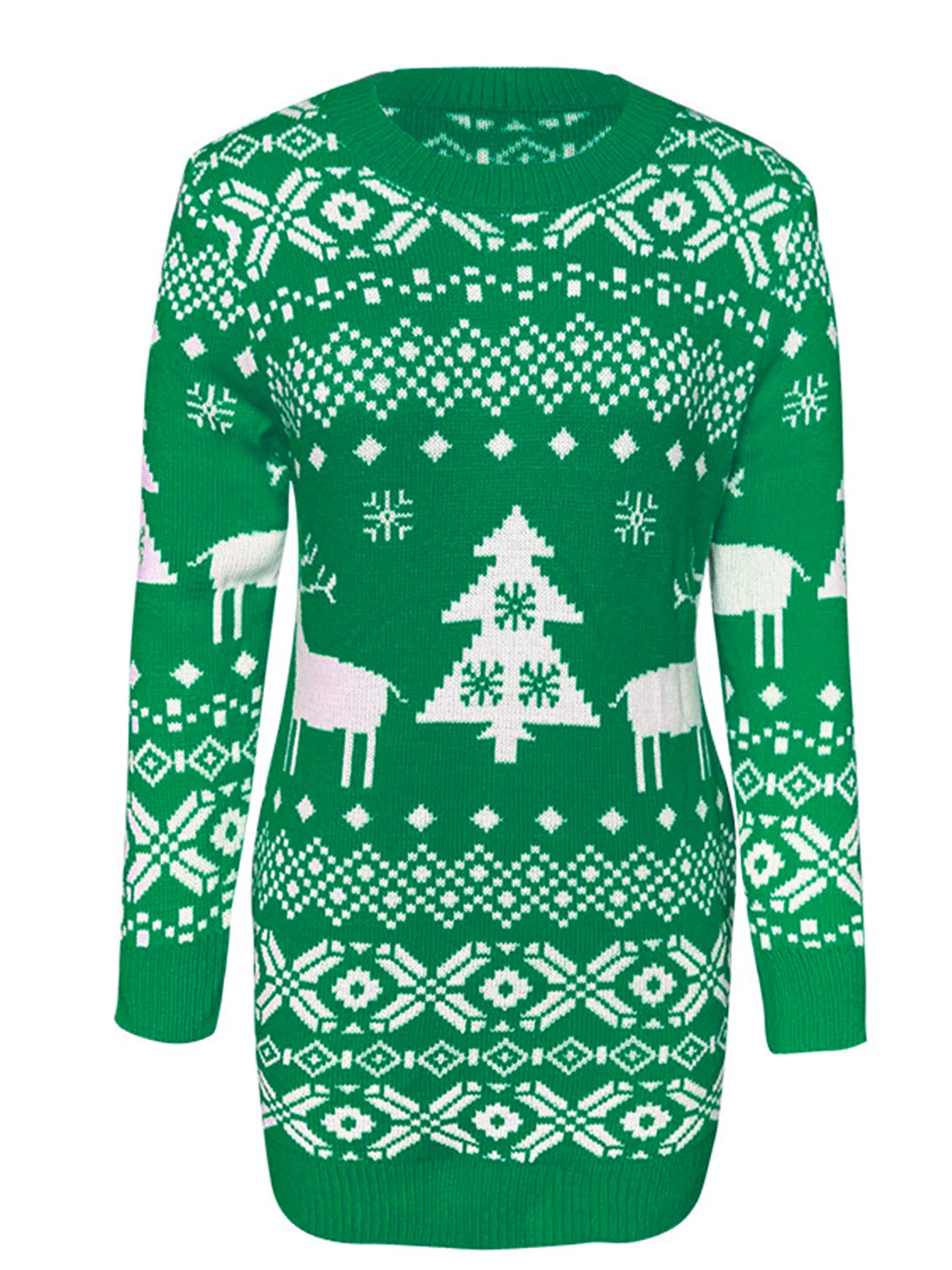 Christmas Element Round Neck Mini Sweater Dress - Image 6
