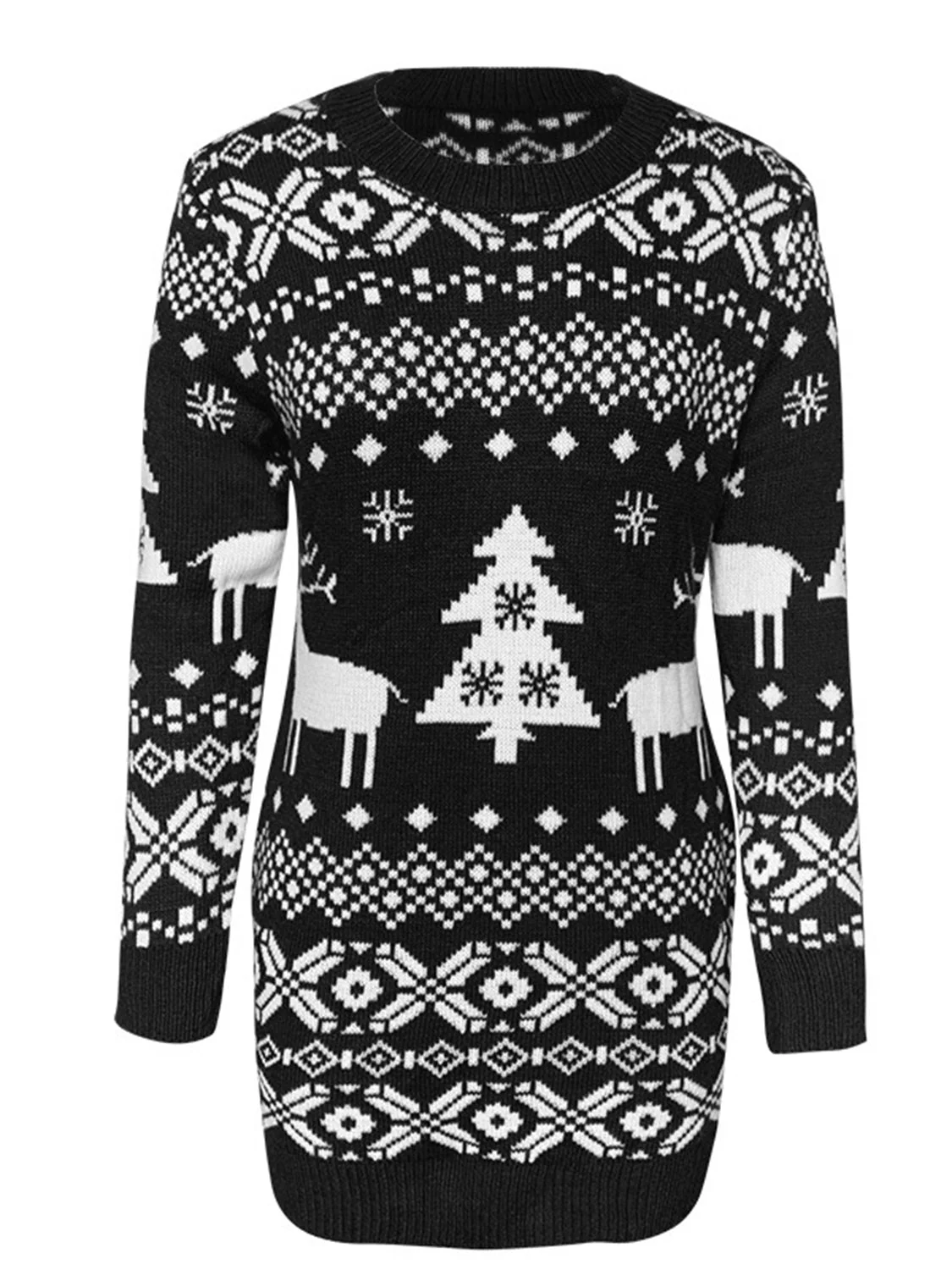 Christmas Element Round Neck Mini Sweater Dress - Image 9